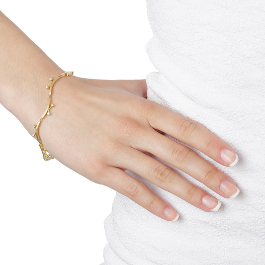 Bracelet Yellow Gold K18 with Brilliant Cut Diamonds. Product Code : 179BY016.