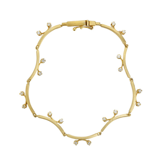 Bracelet Yellow Gold K18 with Brilliant Cut Diamonds. Product Code : 179BY016.