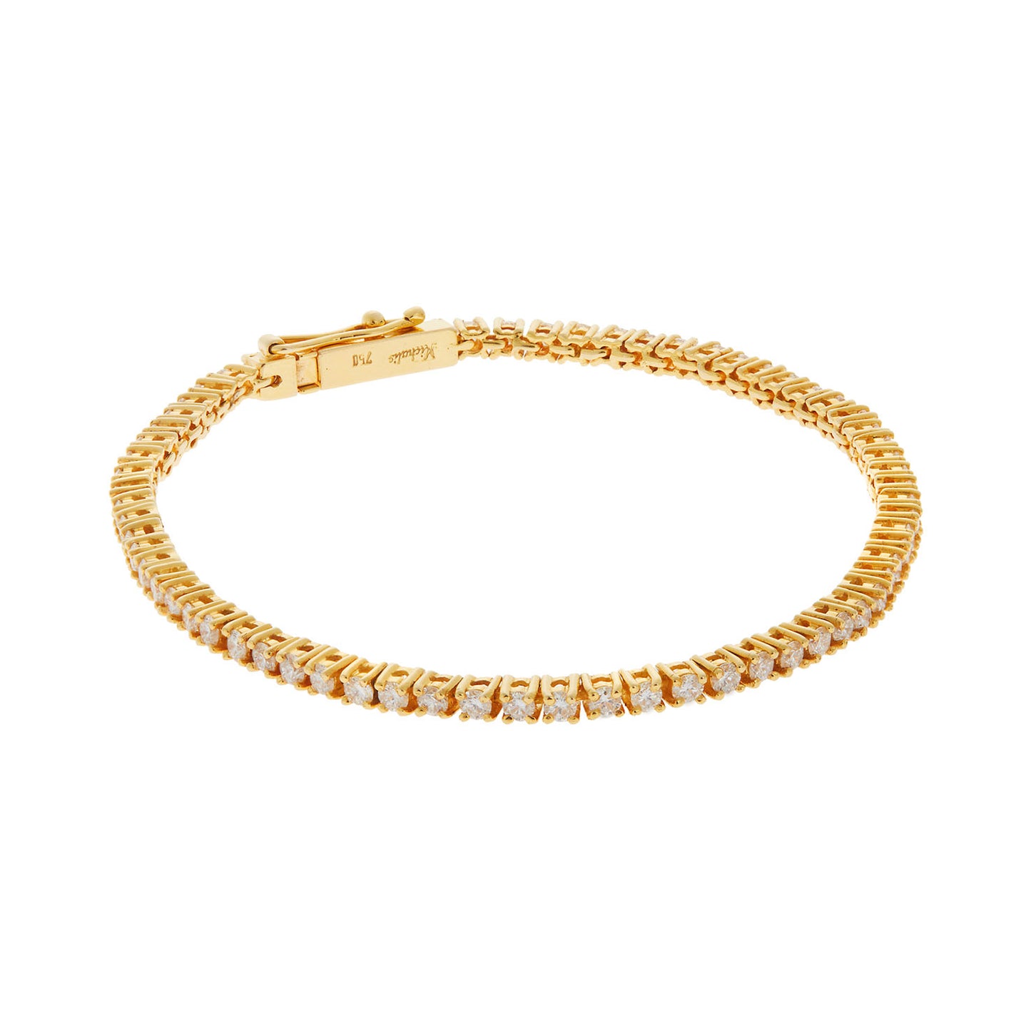 Diamond tennis bracelet in 18 carat yellow gold.   Product Code : 59BY120
