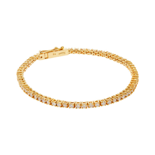 Diamond tennis bracelet in 18 carat yellow gold.   Product Code : 59BY120