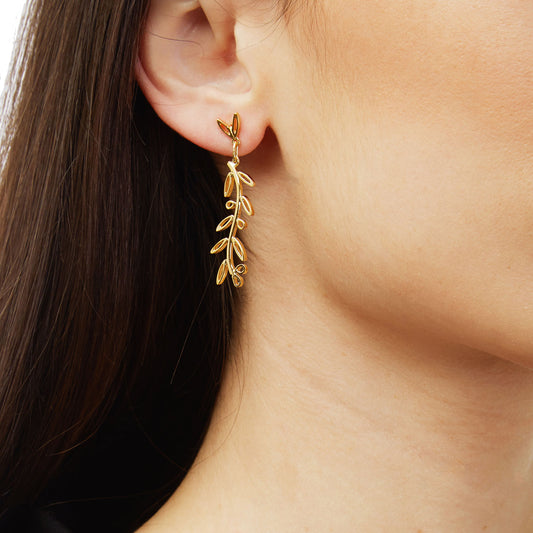 “Olive wreath” earrings gold-plated silver 925. Product Code : 6.olivewreathearrings.