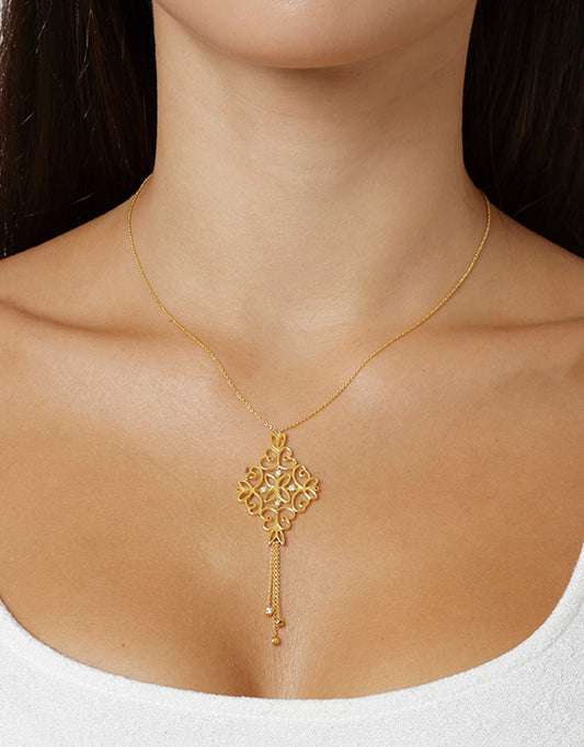 Necklace 18KT Yellow Gold with Brilliant cut Diamonds.   Product code: 641M97YD.