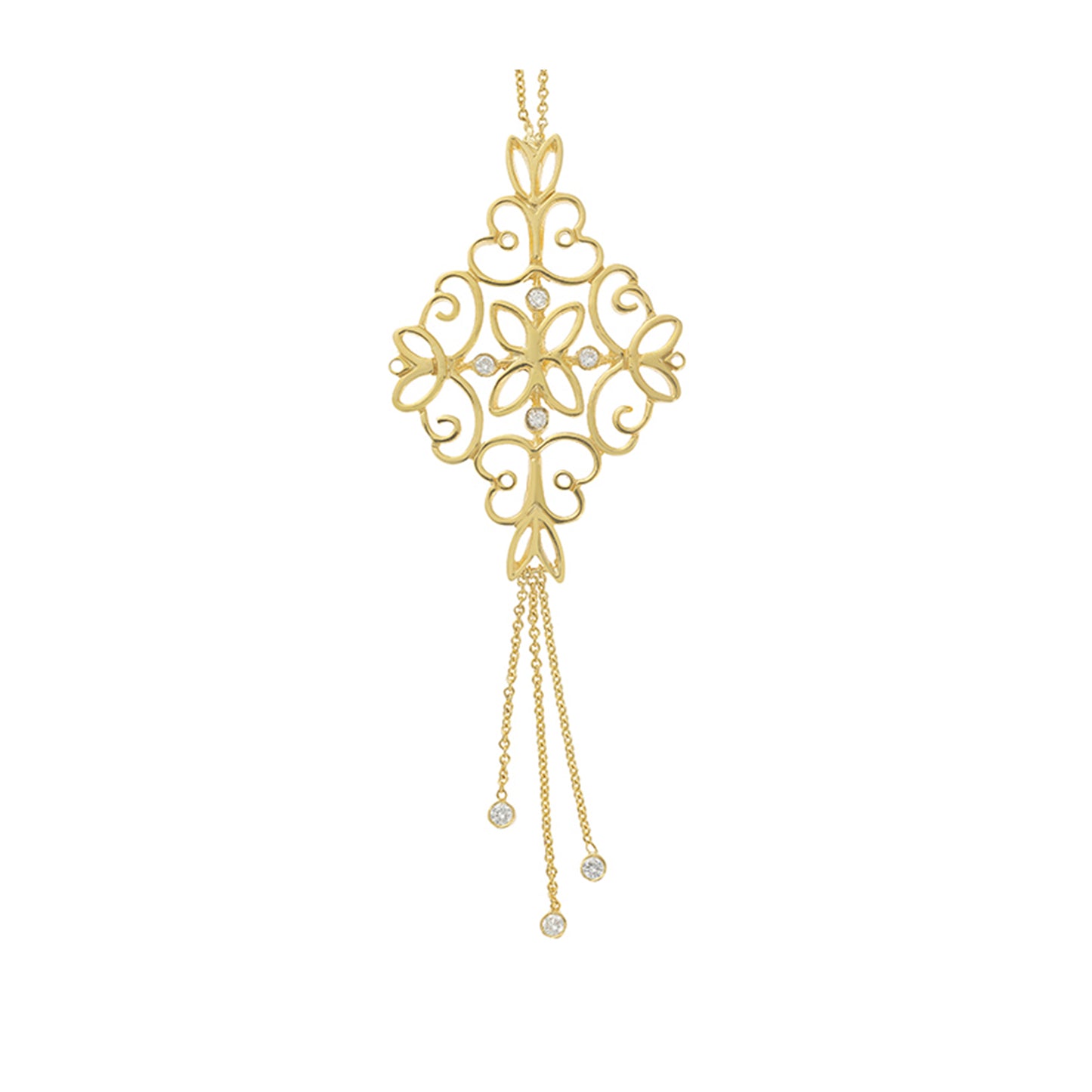 Necklace 18KT Yellow Gold with Brilliant cut Diamonds.   Product code: 641M97YD.