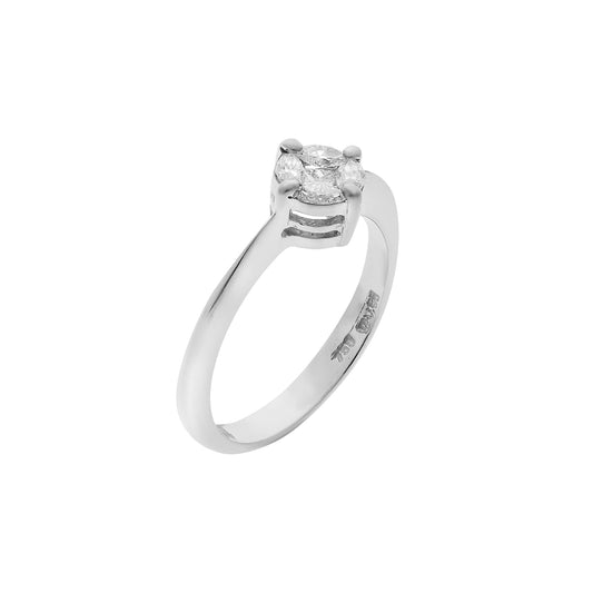 Invisible-Set Diamond Ring in 18 carat White Gold. Product Code : 950DA4400W