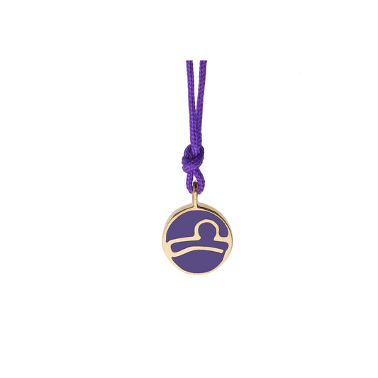 Libra, Handmade enamelled pendant 18KT yellow gold . Product code: 471MYZODEN