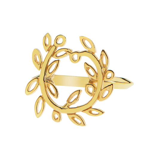 “Olive wreath” ring gold-plated silver 925.    Product Code : 7.olivewreathring.