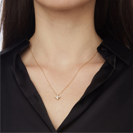 Diamond Cross 18KΤ Yellow Gold on a Chain.  Product Code: 700ME013Y.
