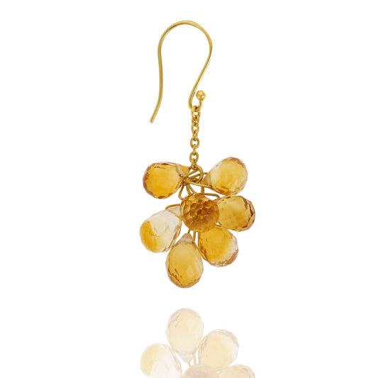 Citrine drop earrings 18-carat yellow gold.  Product Code : 746SKCITRINE