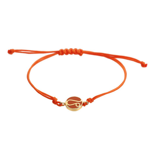 Leo 18-carat yellow gold, enameled charm bracelet.