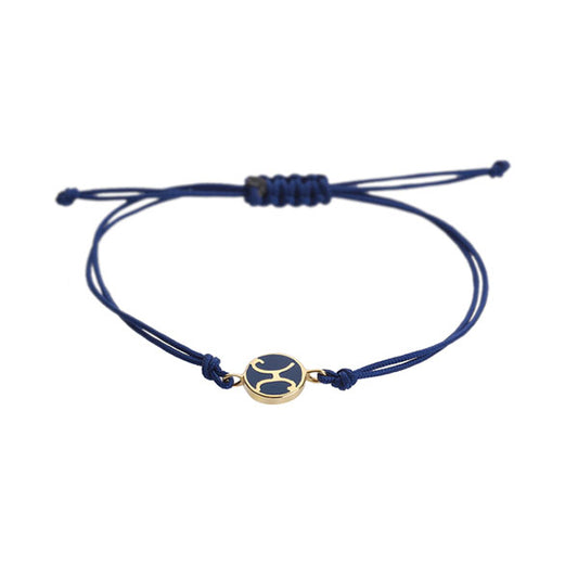 Pisces 18-carat yellow gold, enameled charm bracelet.