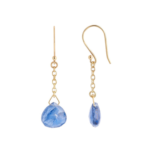 Kyanite drop earrings 18 carat yellow gold.  Product Code : 794SK95KYA