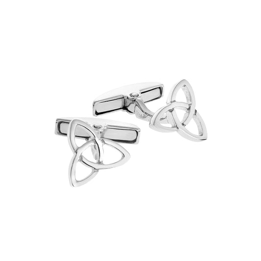 "Τriquetra" 18-carat white gold cufflinks. Triquetra  symbolises threefold fundamental meanings of life. Product Code: 191CU020W