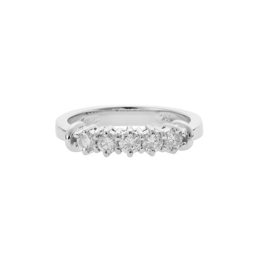 Five stones diamond band 18k white gold. Product Code : 1042DW15