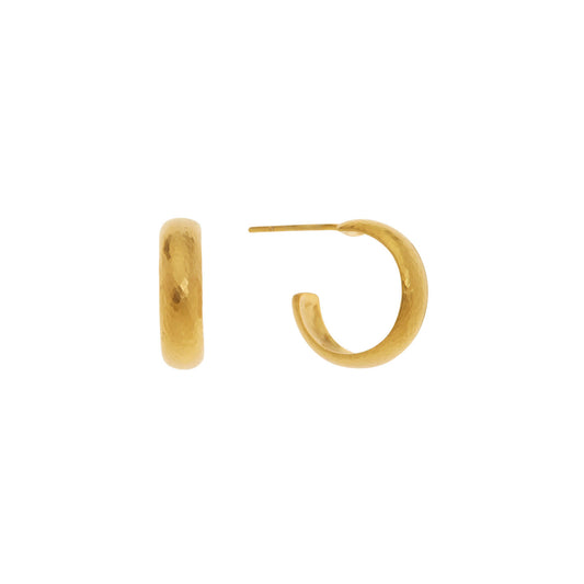Hand Hammered Gold Earrings in 18KT Gold, Inspired by Ancient Greece.