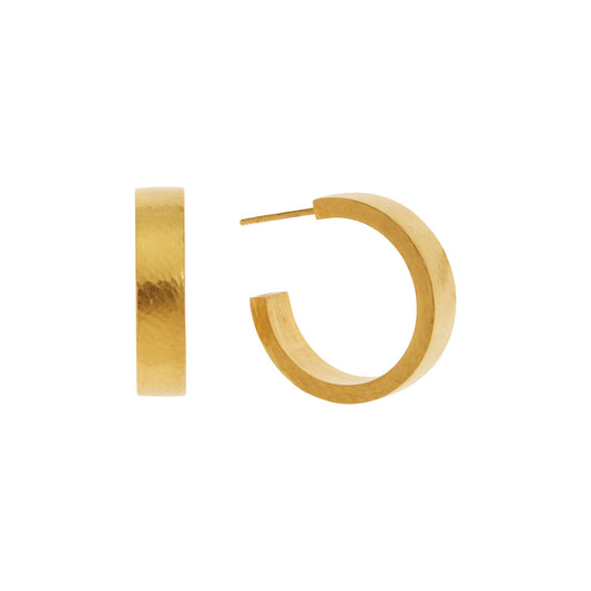 Hand Hammered Gold Earrings in 18KT Gold, Inspired by Ancient Greece.