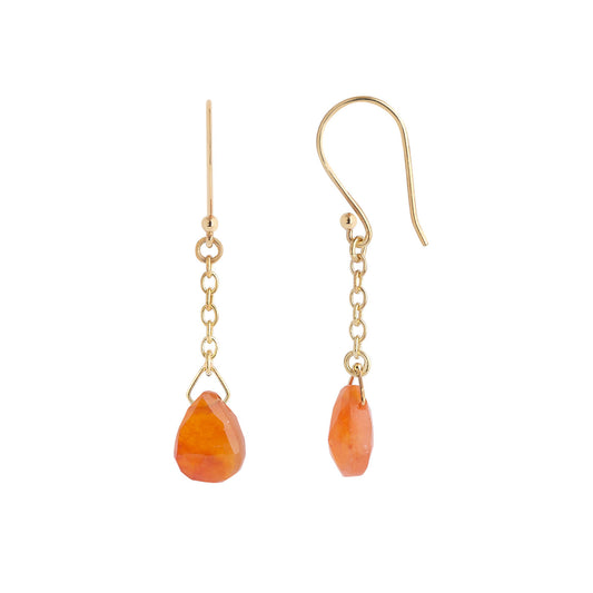 Carnelian drop earrings 18 carat yellow gold.   Product Code : 816SKP10817