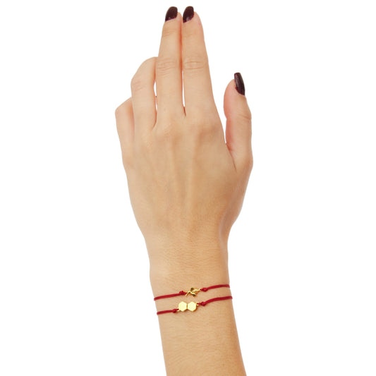 "Beehive"14k yellow gold good luck charm bracelet. Bees bring good luck, prosperity and success in business. Product Code: 87B2019K.