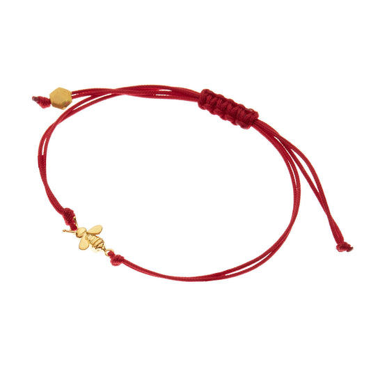 "Bee"14k yellow gold good luck charm bracelet. Bees are bringers of good luck, prosperity and success in business. Product Code: 88B2919MELISSA.