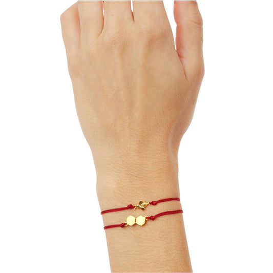"Bee"14k yellow gold good luck charm bracelet. Bees are bringers of good luck, prosperity and success in business. Product Code: 88B2919MELISSA.