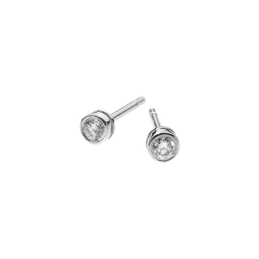 Stud earrings in 18 carat white gold with round brilliant diamonds.  Product Code : 89SK41W