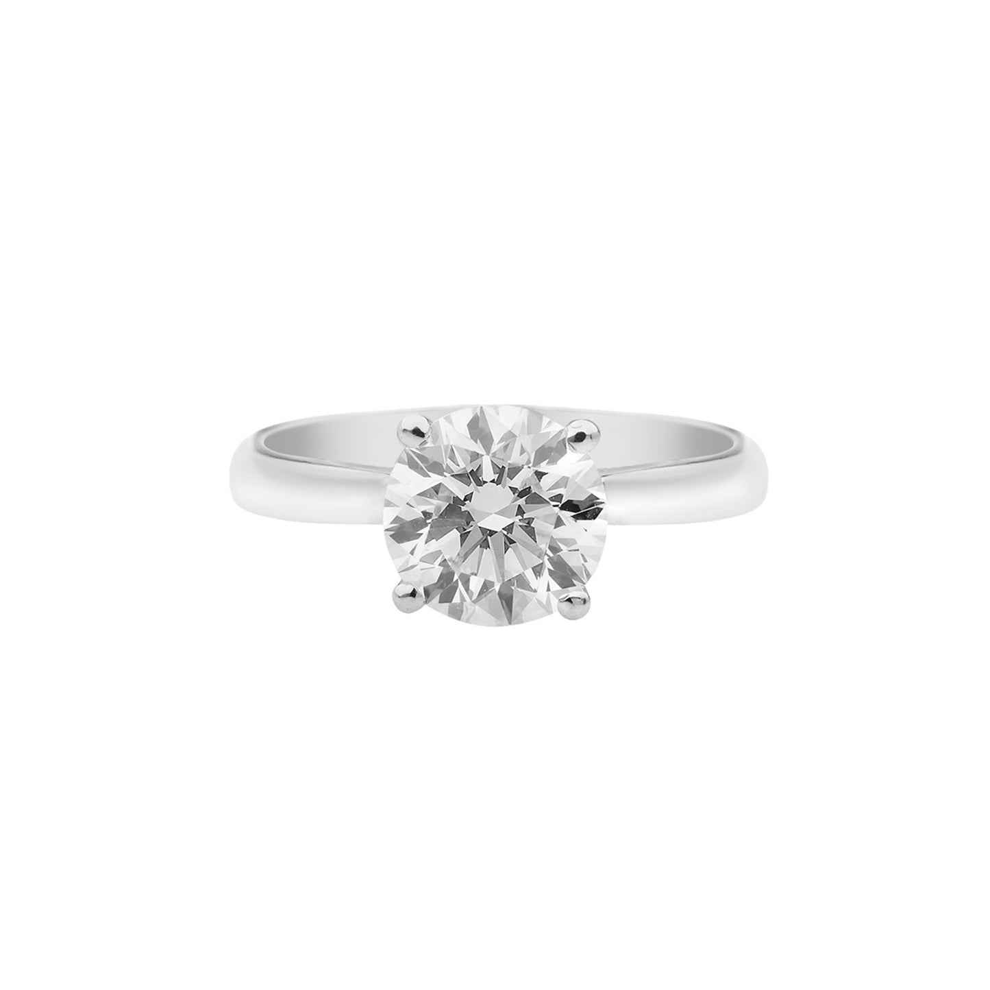 Round brilliant diamond solitaire ring 18KT white gold. Product Code : 9.RI.D.93515