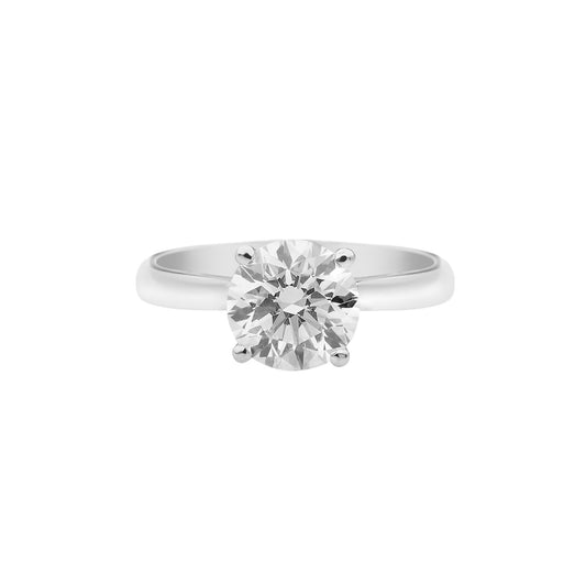 Round brilliant diamond solitaire ring 18KT white gold. Product Code : 9.RI.D.93515
