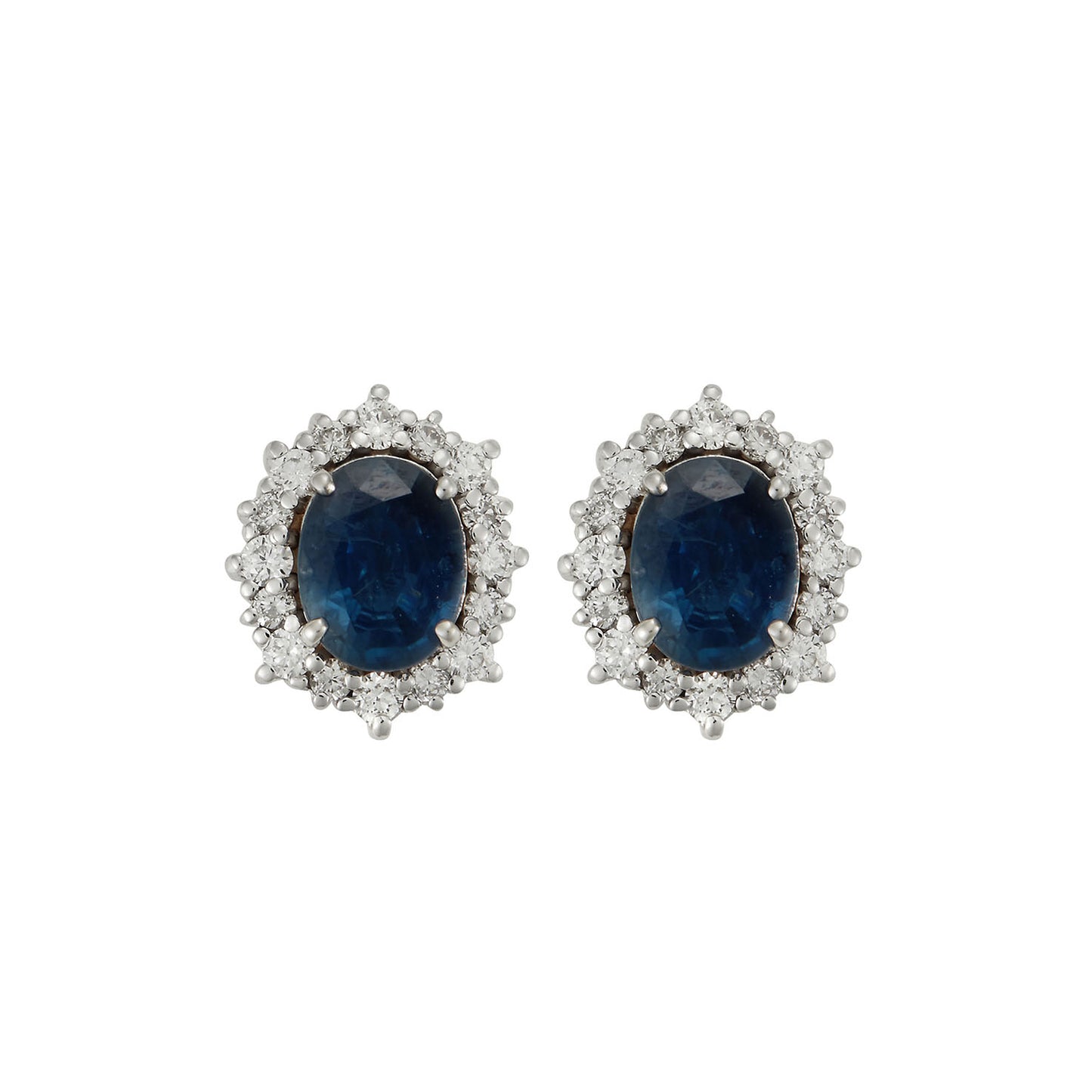 Sapphire and diamond earrings, 18 carat white gold.  Product Code : 909SK95WS