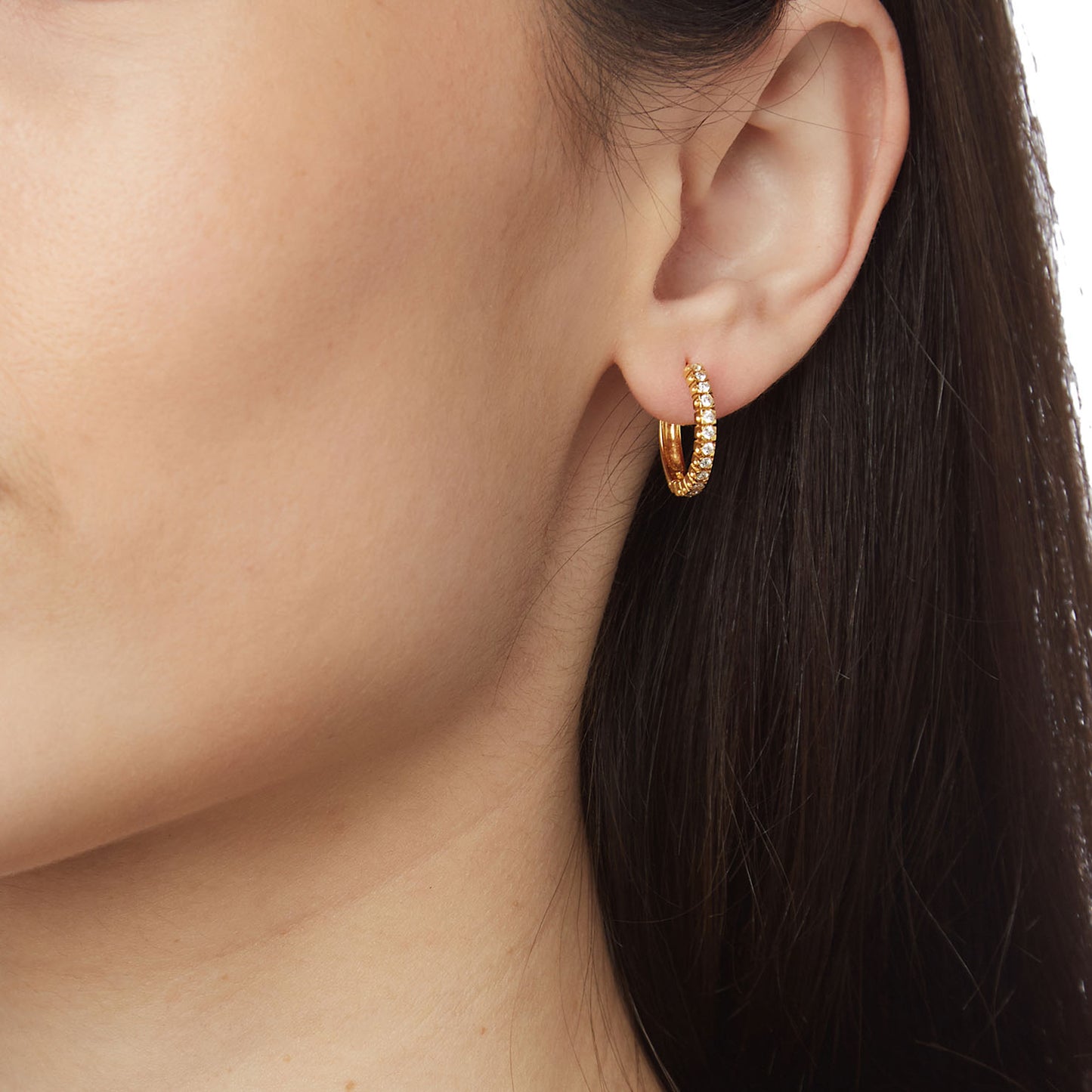 Diamond hoop earrings in 18 carat yellow gold.   Product Code : 931SKPIKOYL