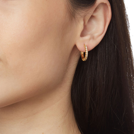 Diamond hoop earrings in 18 carat yellow gold.   Product Code : 931SKPIKOYL