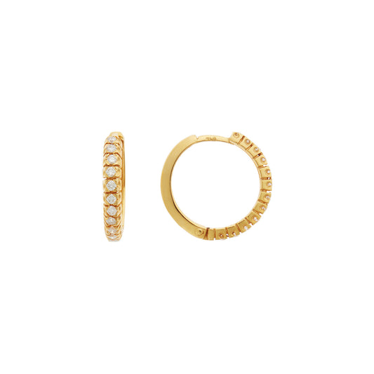 Diamond hoop earrings in 18 carat yellow gold.   Product Code : 931SKPIKOYL