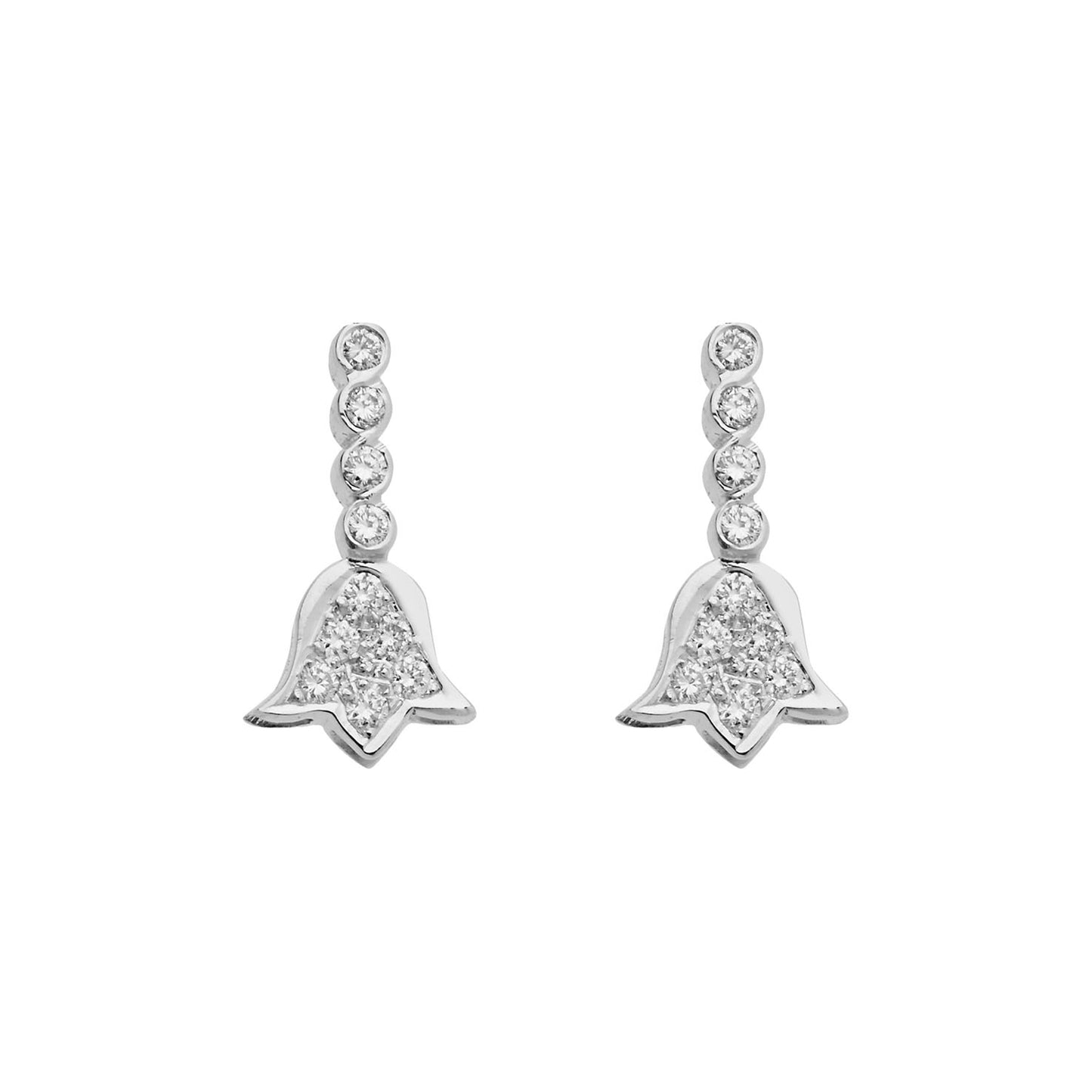 Drop Earrings 18KT White Gold with Brilliant cut Diamonds. Product Code : 957SK27