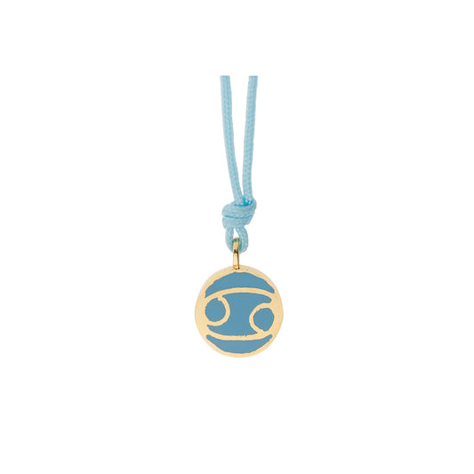 Cancer 18-carat yellow gold, enameled charm.