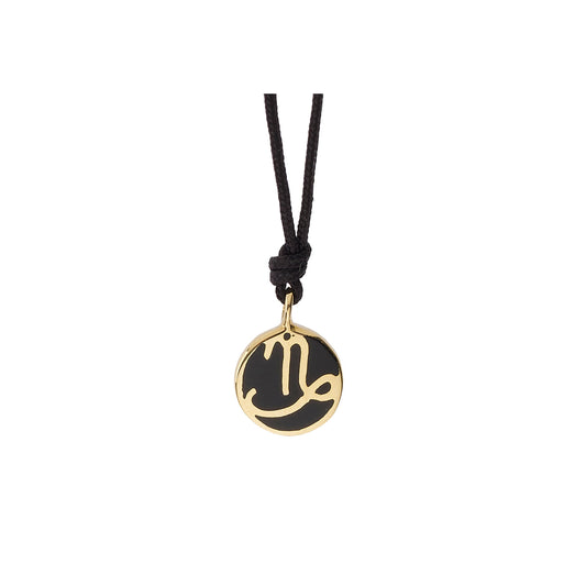 Capricorn 18-carat yellow gold, enameled charm.