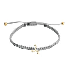 "Greek Triskelion", 18-carat yellow gold charm bracelet. The triskelion is a symbol of progress and constant forward motion. Product Code: 388BY016L