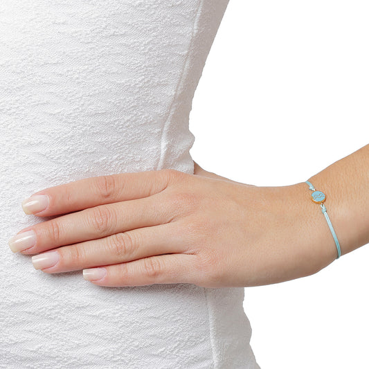 Zodiac 18k yellow gold enamelled bracelet (Aquarius).