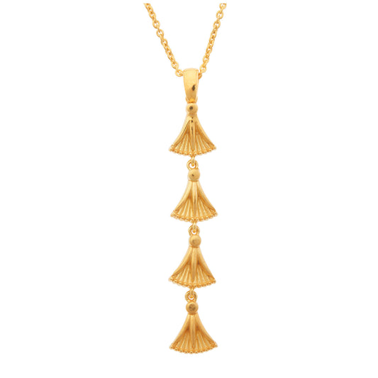 “Μadonna Lily” lucky charm necklace in gold plated 925 silver.Product code: 101N2023. Primordial symbol of Rebirth, Purity, Magnificence, Perfection and Power
