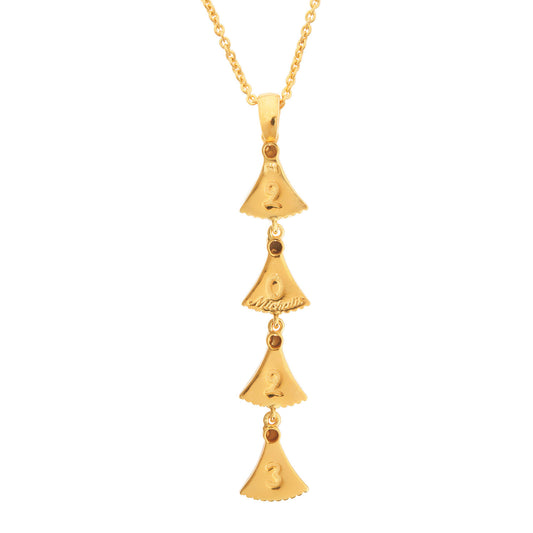 “Μadonna Lily” lucky charm necklace in gold plated 925 silver.Product code: 101N2023. Primordial symbol of Rebirth, Purity, Magnificence, Perfection and Power