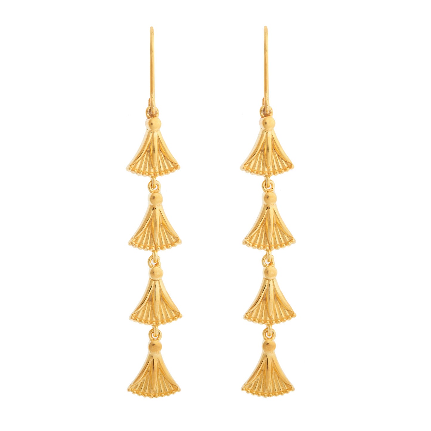 “Μadonna Lily” lucky charm earrings gold plated 925 silver.Product code: 102E2023. Primordial symbol of Rebirth, Purity, Magnificence, Perfection and Power.
