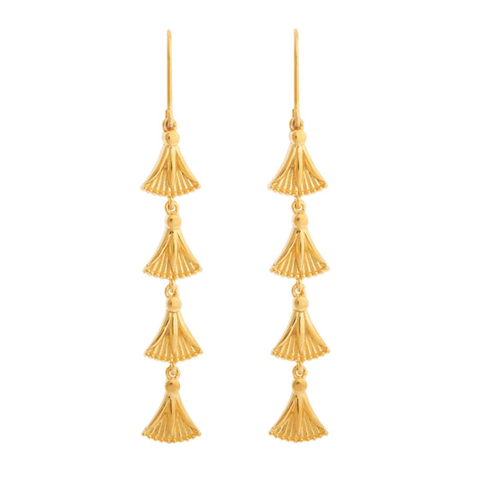 “Μadonna Lily” lucky charm earrings gold plated 925 silver.Product code: 102E2023. Primordial symbol of Rebirth, Purity, Magnificence, Perfection and Power.