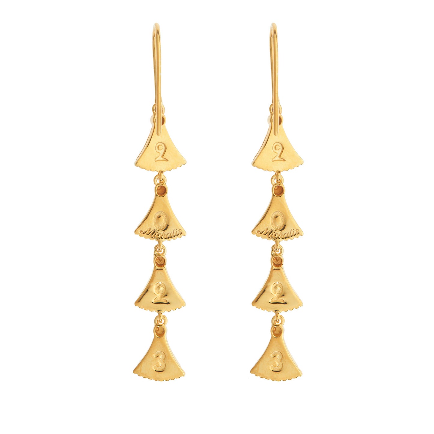 “Μadonna Lily” lucky charm earrings gold plated 925 silver.Product code: 102E2023. Primordial symbol of Rebirth, Purity, Magnificence, Perfection and Power.