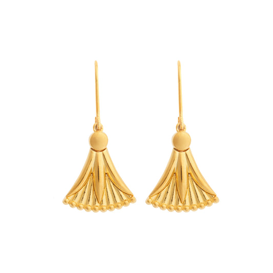 “Μadonna Lily” lucky charm earrings gold plated 925 silver.Product code: 103E2023. Primordial symbol of Rebirth, Purity, Magnificence, Perfection and Power.