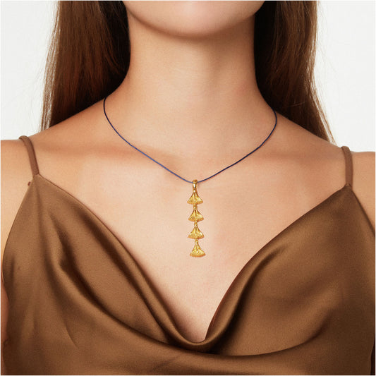 Lucky charm 2023-Madonna lily-Pendant silver 925 gold-plated with cord. Product code: 90M2023