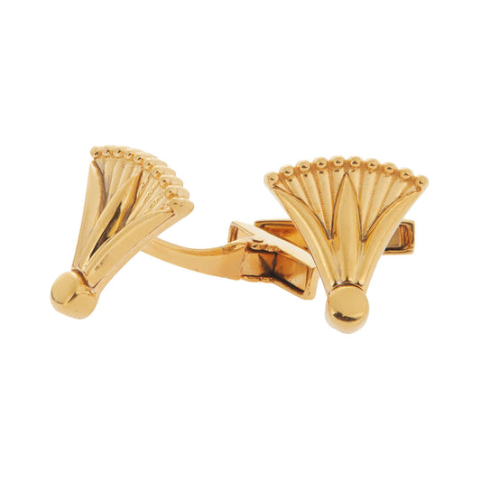 Lucky charm 2023-Madonna lily-Cufflinks silver 925 gold-plated.  Product code: 103CU2023