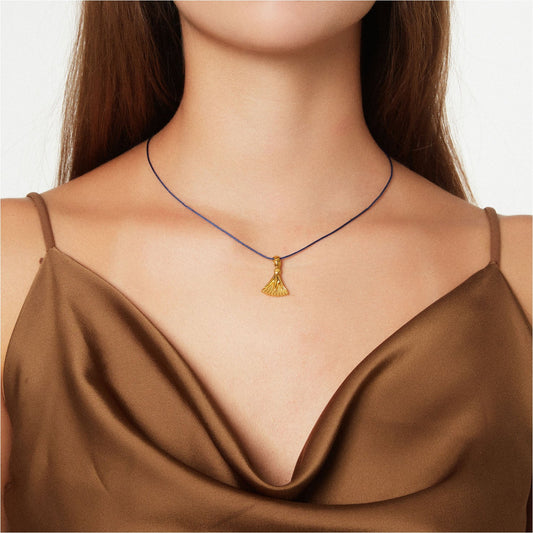 Lucky charm 2023-Madonna lily-Pendant silver 925 gold-plated with cord. Product code: 89M2023