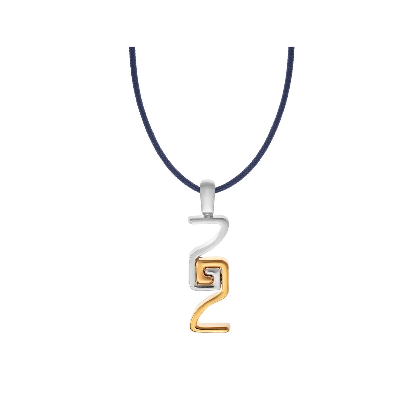 Meander grip lucky charm pendant in silver and gold plated silver. Κωδικός:86M2022