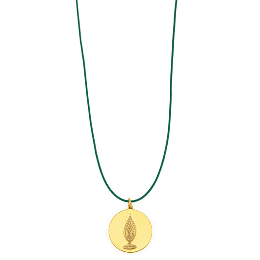 The “eternal Flame”, Lucky Charm 2025 silver 925 gold-plated Pendant  on a Cord.