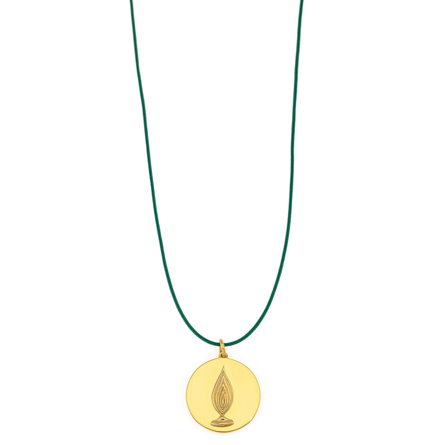 The “eternal Flame”, Lucky Charm 2025 silver 925 gold-plated Pendant  on a Cord.