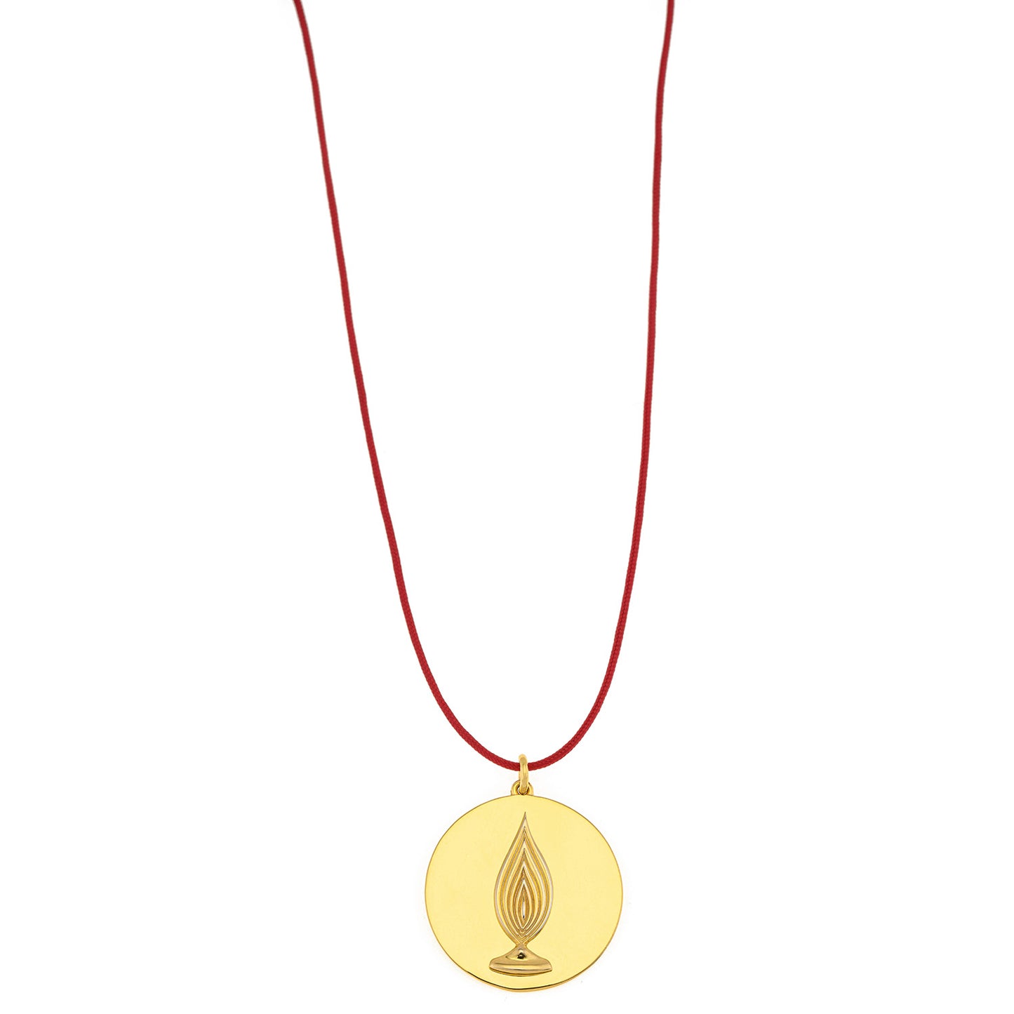 The “eternal Flame”, Lucky Charm 2025 silver 925 gold-plated Pendant  on a Cord.