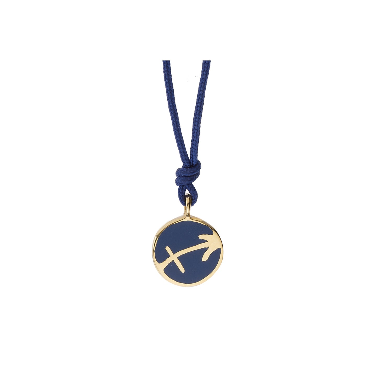 Sagittarius 18-carat yellow gold, enameled charm.