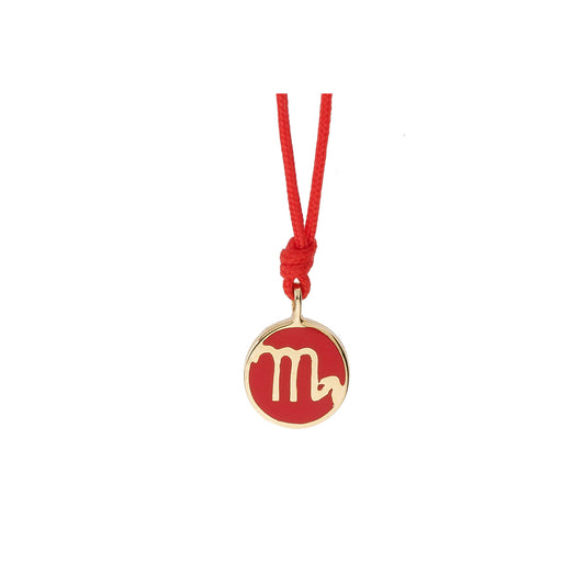 Scorpio 18-carat yellow gold, enameled charm.